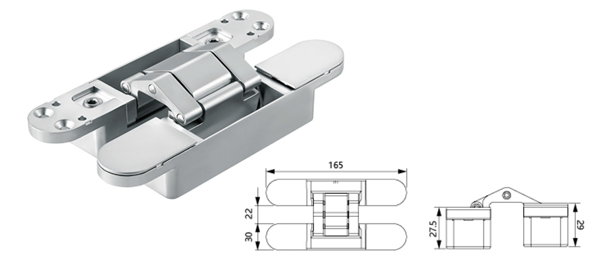 3D Adjustable Invisible Hinge